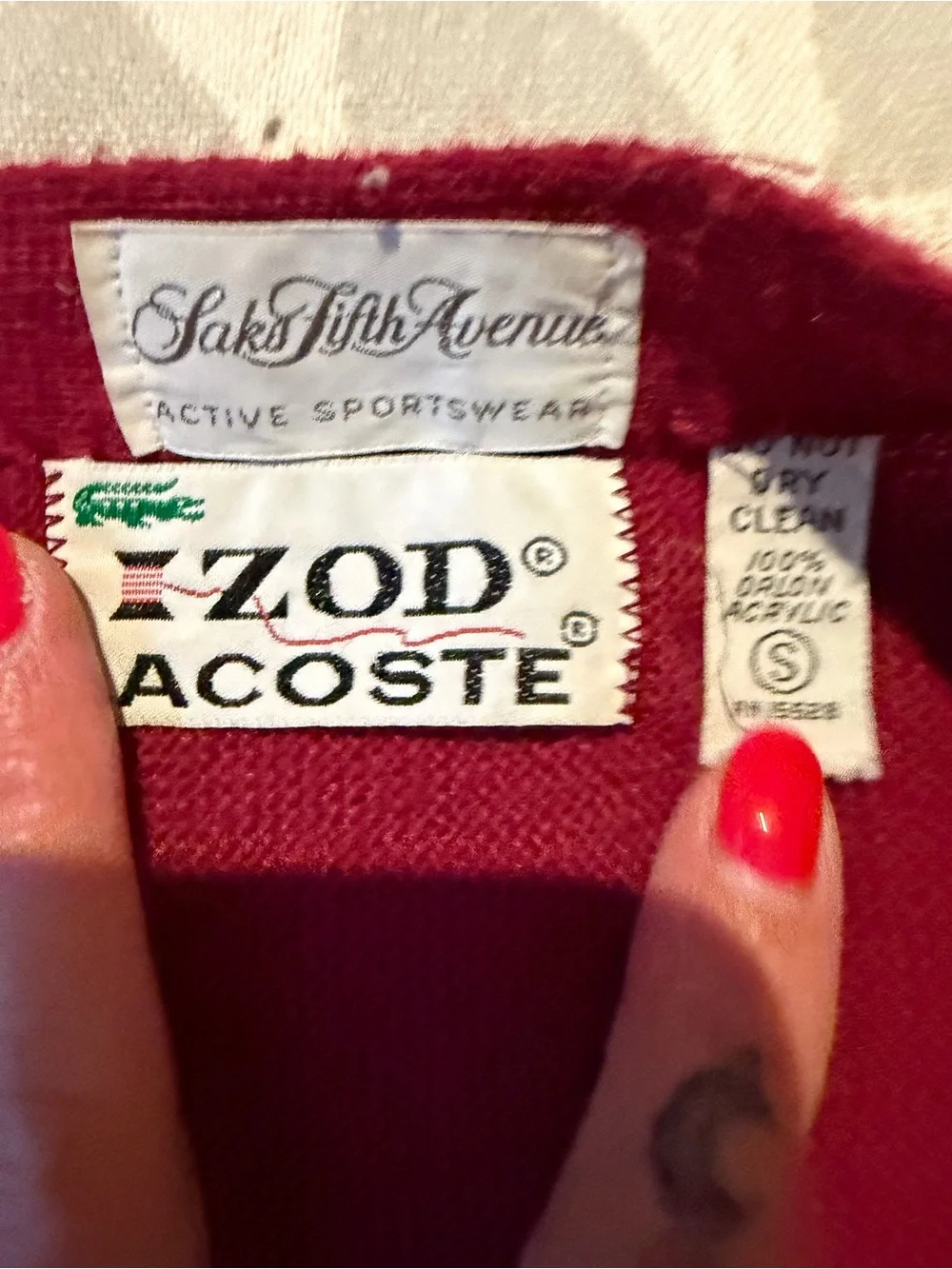 Lacoste Saks Fifth Avenue Vintage Cardigan - Medium